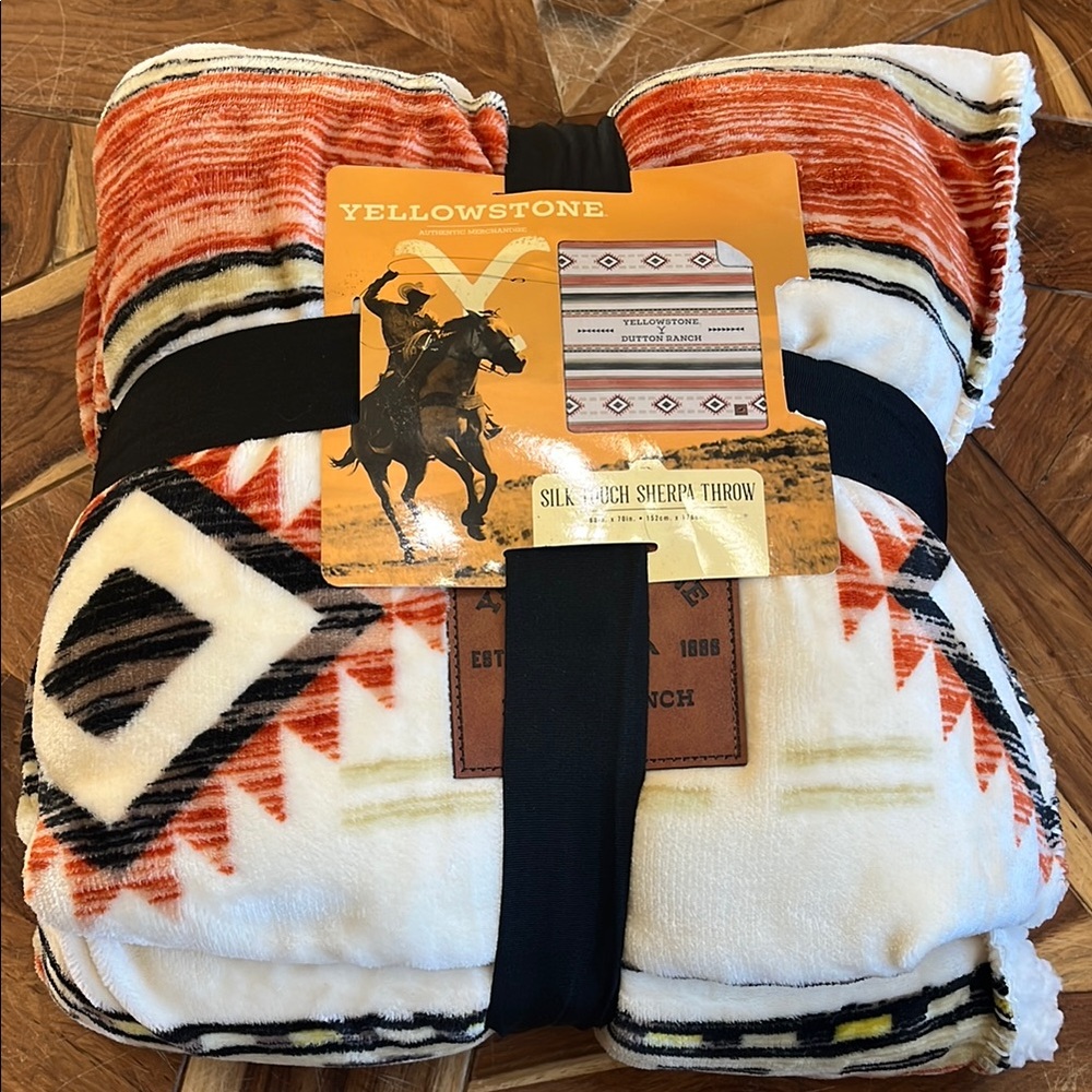 Authentic Yellowstone Silky Soft Sherpa Throw Blanket